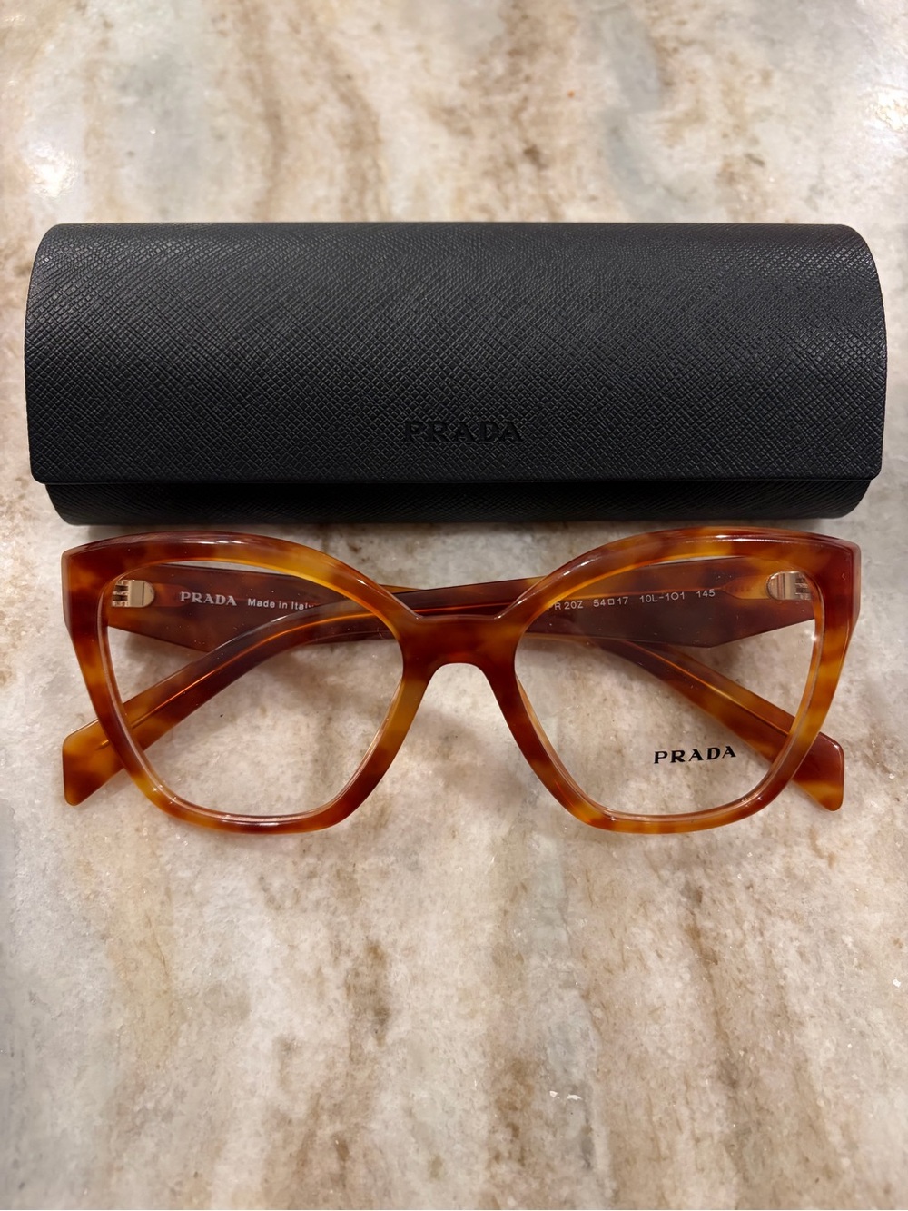 Prada Women's Tortoiseshell Cat-Eye Glasses Frame, model VPR 20Z with brand case - Picture 7 of 9